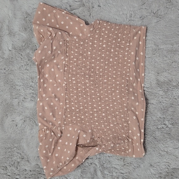 American Eagle Outfitters tan tie front floral blouse - Picture 5 of 8